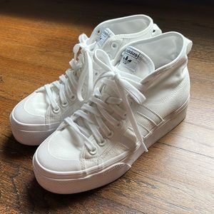 adidas NIZZA PLATFORM MID top white sneaker